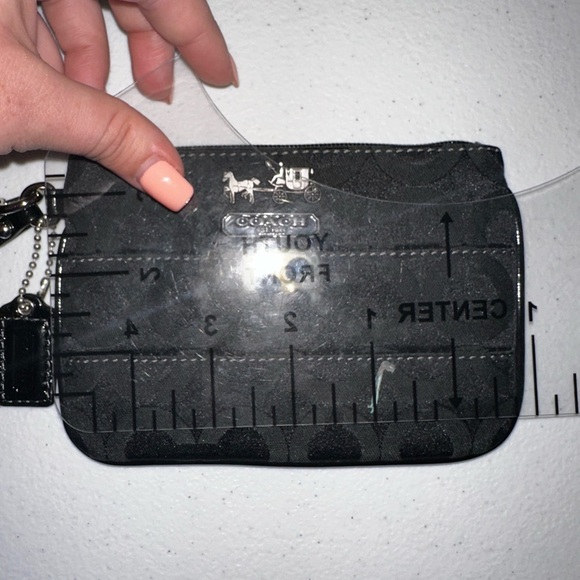 Coach Signature Black Monogram Wristlet Wallet - Picture 8 of 8